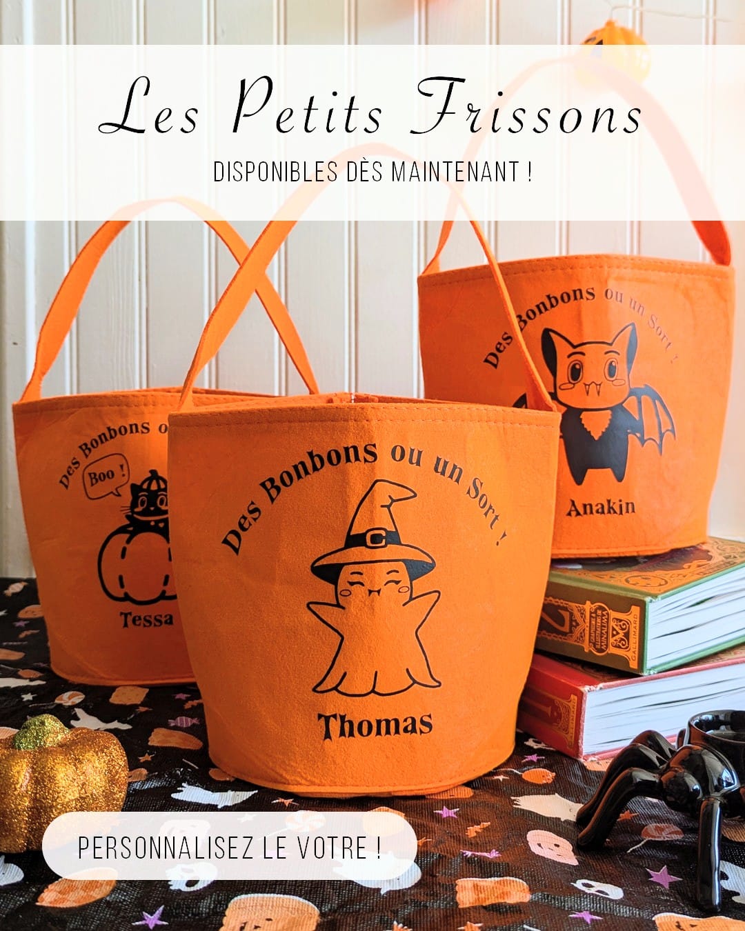 Les Petits Frissons – Paniers d’Halloween personnalisés 👻